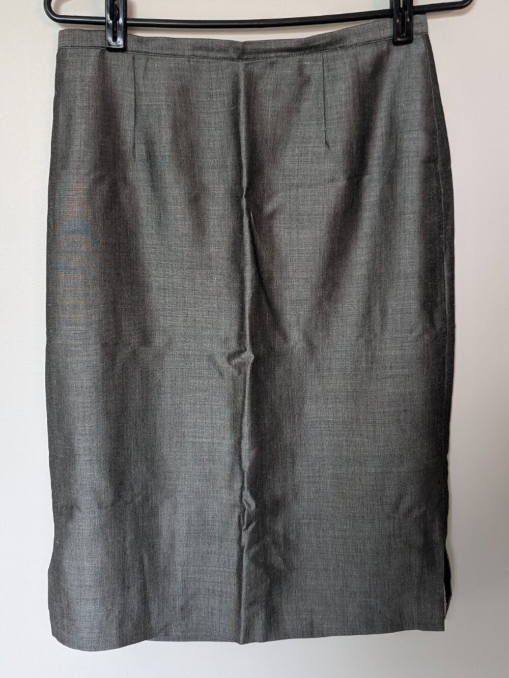 Della Spiga Size 8 Career Office Mohair Blend Textured Charcoal Grey Skirt